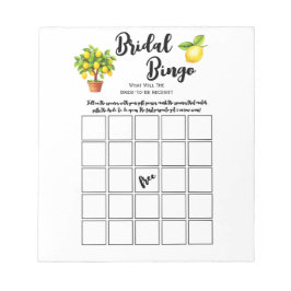 Budget Zitrus Citrus Brautparty Bingo Party Game Notizblock