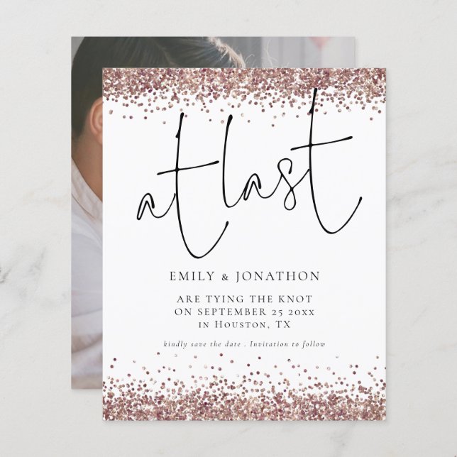 Budget zum Rett des Gold Glitzer Fotos der letzten (Vorne/Hinten)