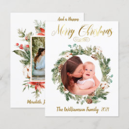 Budget Zwei Foto Collage Gold Frohe Weihnachten