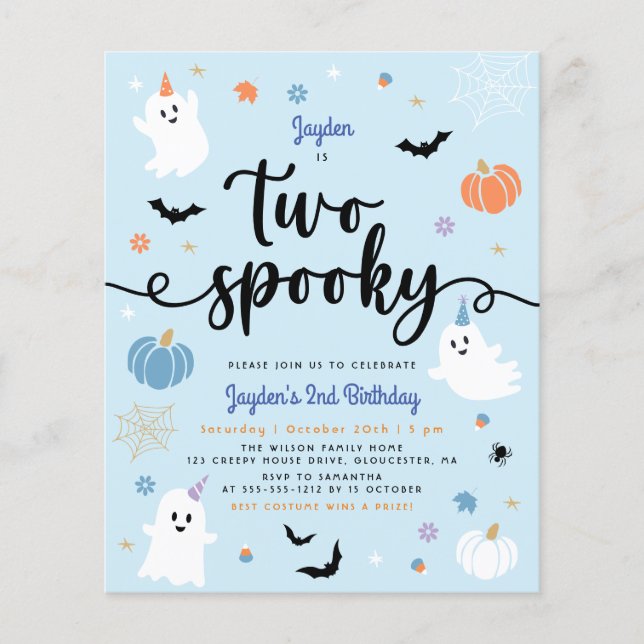 Budget Zwei Spooky Blue Halloween Junge 2. Geburts (Vorderseite)