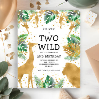 Budget Zwei Wild Safari 2. Geburtstag Einladung