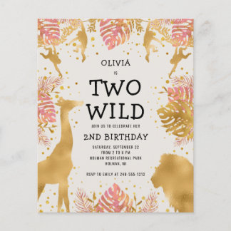 Budget Zwei wilde Rosa Ecru Girls 2. Geburtstag