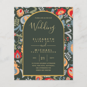 BUDGET Zweisprachig Spanisch Englisch Hochzeit Flyer
