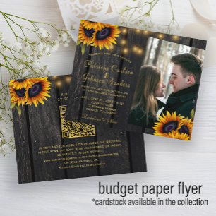 Budgetäre rustikale QR-Code-Foto-Hochzeitseinladun Flyer