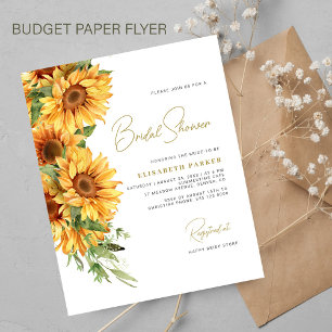 Budgetäre rustikale Sonnenblumen-Einladung zur Bra Flyer