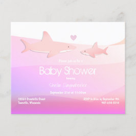 Budgethai Pink Ocean Baby Dusche Einladung