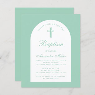 Budgethaufen Mint Arch Christening Einladung