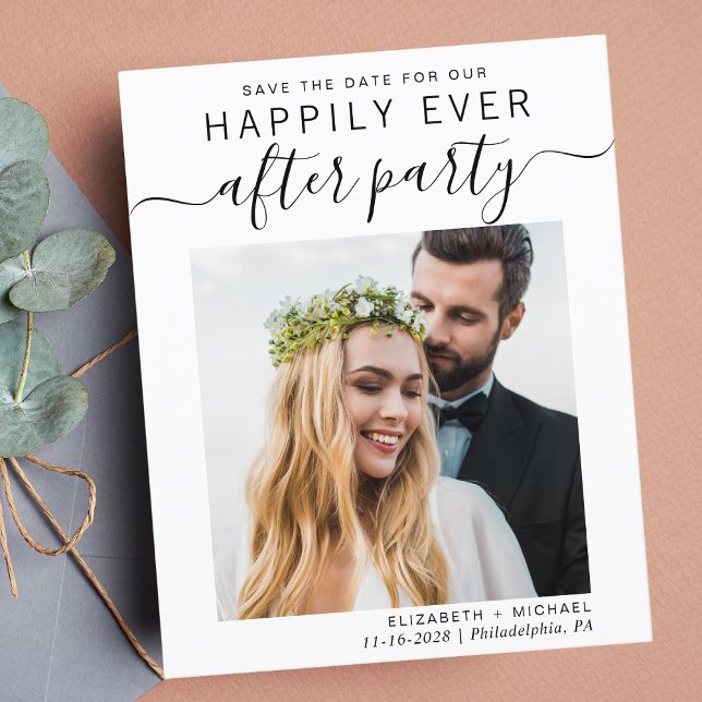 Budgetheitliche Hochzeitsempfehlung Save the Date (A stylish save the date announcement for a reception to celebrate your elopement or private wedding)