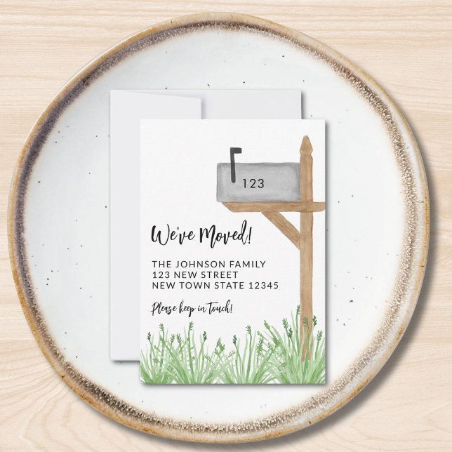 Budgethochmales Postfach Neue Adresse Umzug Mini Mitteilungskarte (Von Creator hochgeladen)