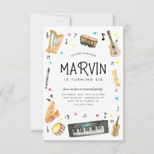 Budgetinstrument Musiknotenmusik Geburtstag Mitteilungskarte