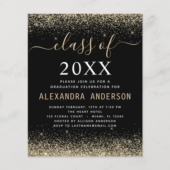 Budgetklasse 2023 Foto Abschluss Gold Black Flyer (Vorne)