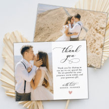 Budgetscript Hochzeit Vielen Dank Herzfotokarte