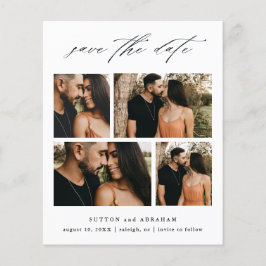 Budgetscript Hochzeitsfotocollage Save the Date Flyer