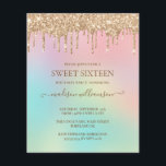 Budgettropfen Gold Glitzer & Regenbogen Sweet 16<br><div class="desc">Dripping Gold Glitzer Party Einladung Design. Die Vorlage ist Set,  sodass Sie nur Ihre Party-Details zu tun haben,  ist. Es stehen auch passende Bürobedarf und Party zur Verfügung.</div>