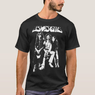 Budgie Band Weiß in Schwarz T-Shirt