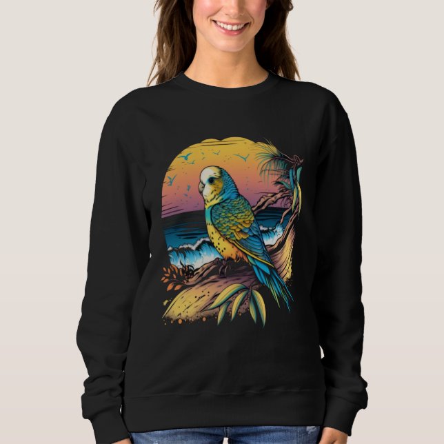 Budgie Beach Budgerigar Parakeet Bird Summer  3 Sweatshirt (Vorderseite)