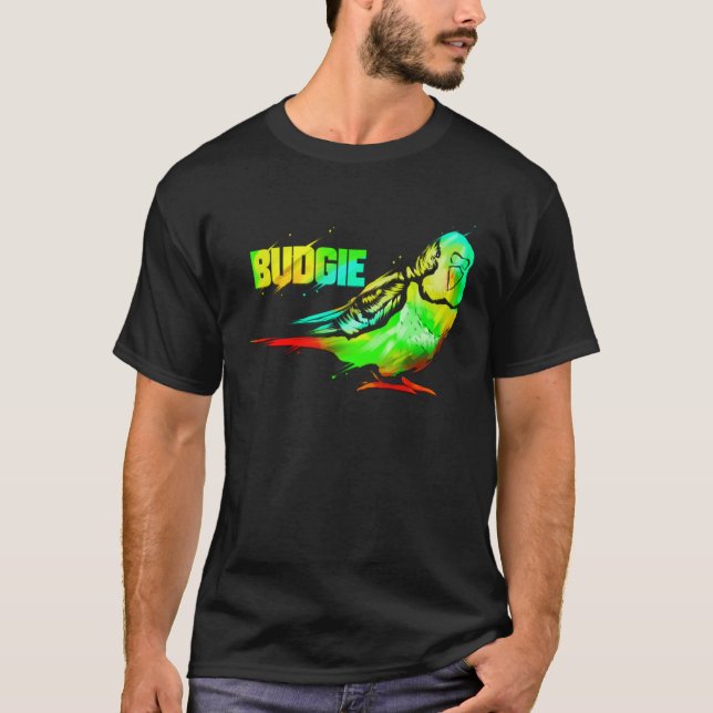 Budgie Bird Color Artwork Budgerigar Parakeet T-Shirt (Vorderseite)
