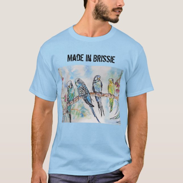 Budgie Budgerigar Bird aus Brissie T Shirt (Vorderseite)