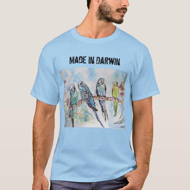 Budgie Budgerigar Bird aus Darwin T Shirt (Vorderseite)