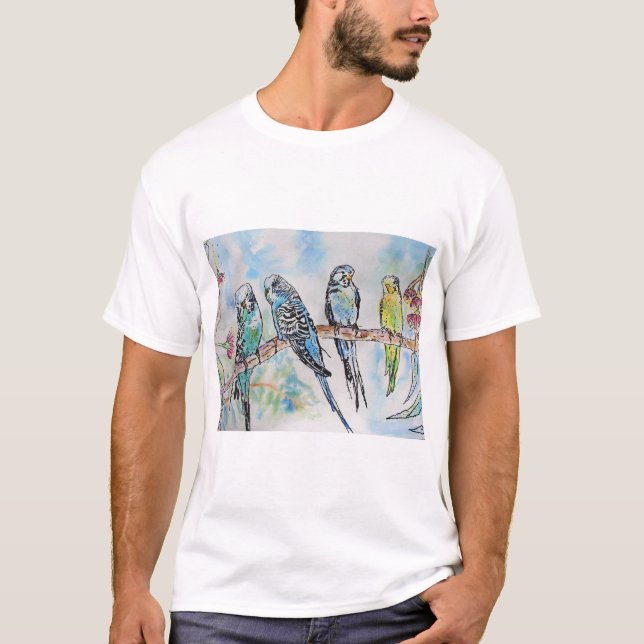 Budgie Budgerigar Birds Bird Wildlife T Shirt (Vorderseite)
