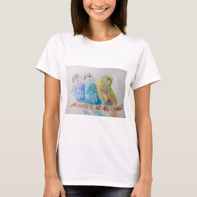 Budgie Budgerigar Birds Bird Wildlife T Shirt (Vorderseite)