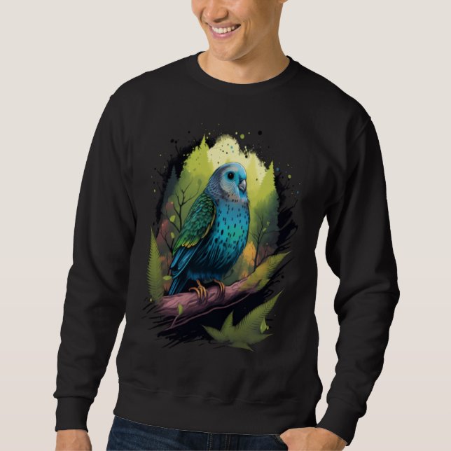 Budgie Budgerigar Parakeet Bird Nature Birdwatchin Sweatshirt (Vorderseite)