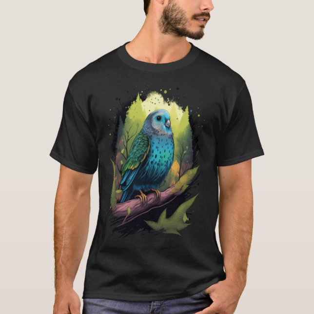 Budgie Budgerigar Parakeet Bird Nature Birdwatchin T-Shirt (Vorderseite)