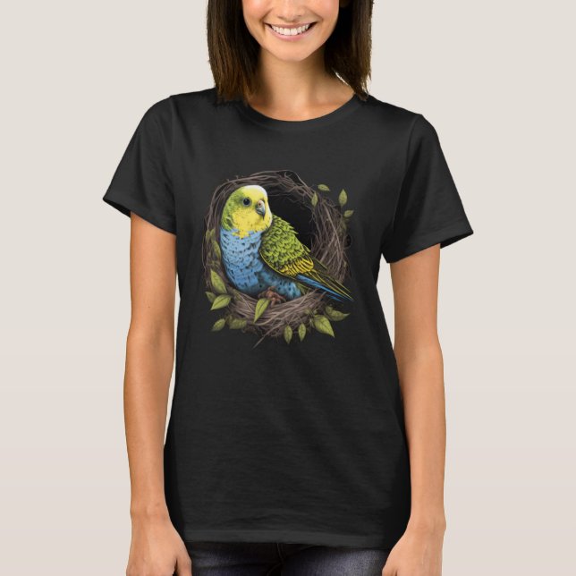 Budgie Budgerigar Parakeet Bird Nest  2 T-Shirt (Vorderseite)