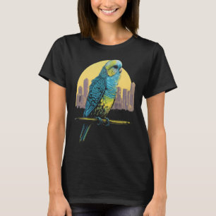 Budgie Budgerigar Parakeet City Skyline Parrot Bir T-Shirt