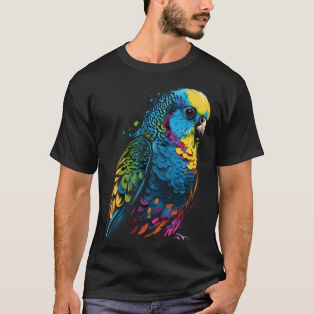 Budgie Budgerigar Parakeet Pet Bird Owner Pop  3 T-Shirt (Vorderseite)
