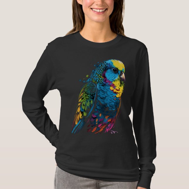 Budgie Budgerigar Parakeet Pet Bird Owner Pop  3 T-Shirt (Vorderseite)