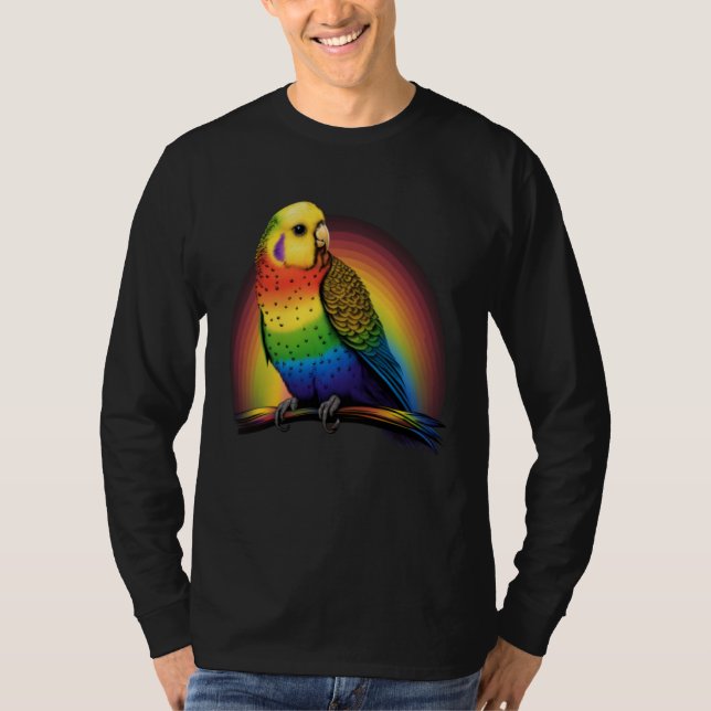Budgie Budgies Birds Rainbow Budgerigar Parakeet   T-Shirt (Vorderseite)