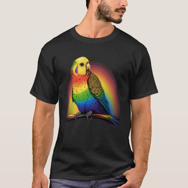 Budgie Budgies Birds Rainbow Budgerigar Parakeet   T-Shirt (Vorderseite)