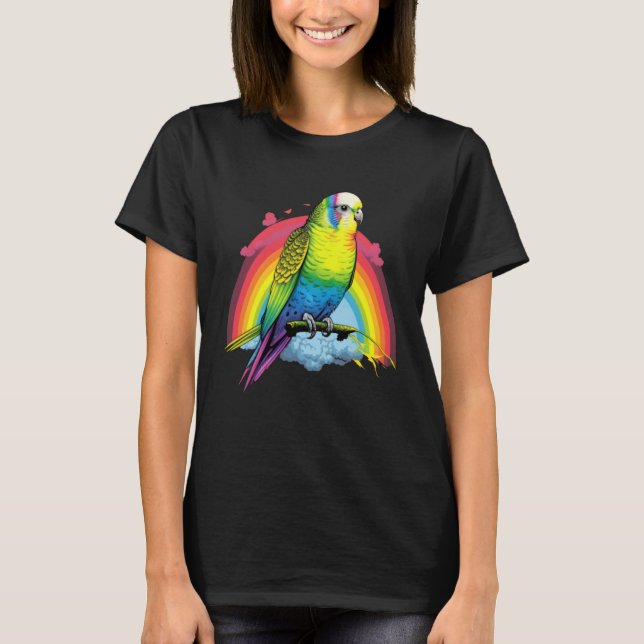 Budgie Budgies Birds Rainbow Budgerigar Parakeet   T-Shirt (Vorderseite)