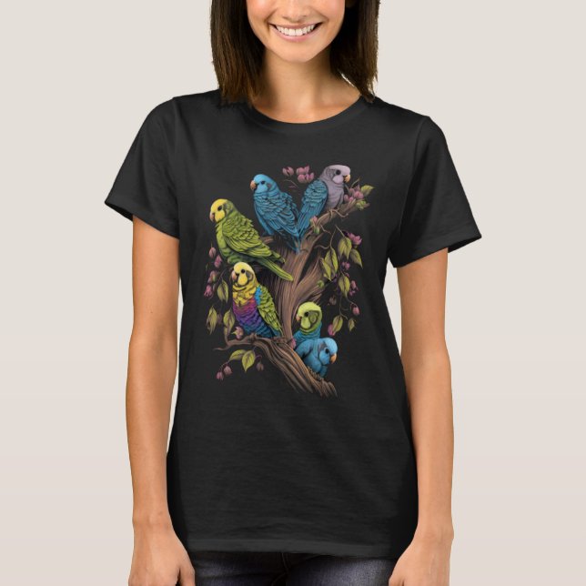 Budgie Budgies Budgerigar Parakeet Birds  2 T-Shirt (Vorderseite)