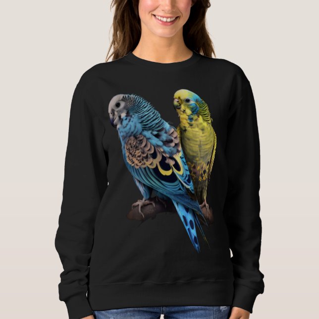 Budgie Budgies Budgerigar Parakeet Birds Birdwatch Sweatshirt (Vorderseite)
