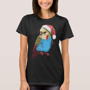 Budgie Christmas Budgerigar Weihnachtsmannmütze Pa T-Shirt