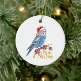 Budgie Christmas Keramik Ornament