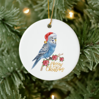 Budgie Christmas Keramik Ornament