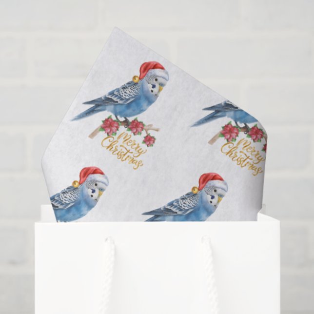 Budgie Christmas  Seidenpapier (Geschenktüte)