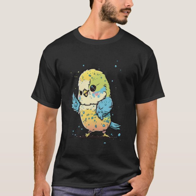 Budgie Dabbing Budgerigar Parakeet Bird Dab Tanz T-Shirt (Vorderseite)