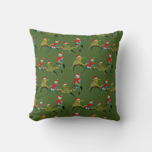 Budgie Frenzy Pillow (Dunkelgrün) Kissen