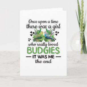 Budgie Girl Gifts Budgie Lover Parakeet Budgerigar Karte