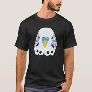 Budgie Head - weißer und blauer Paraket Kopf auf b T-Shirt