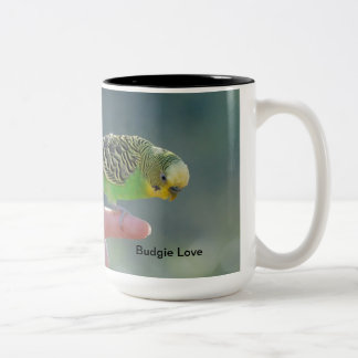 Budgie Liebe-Tasse Zweifarbige Tasse