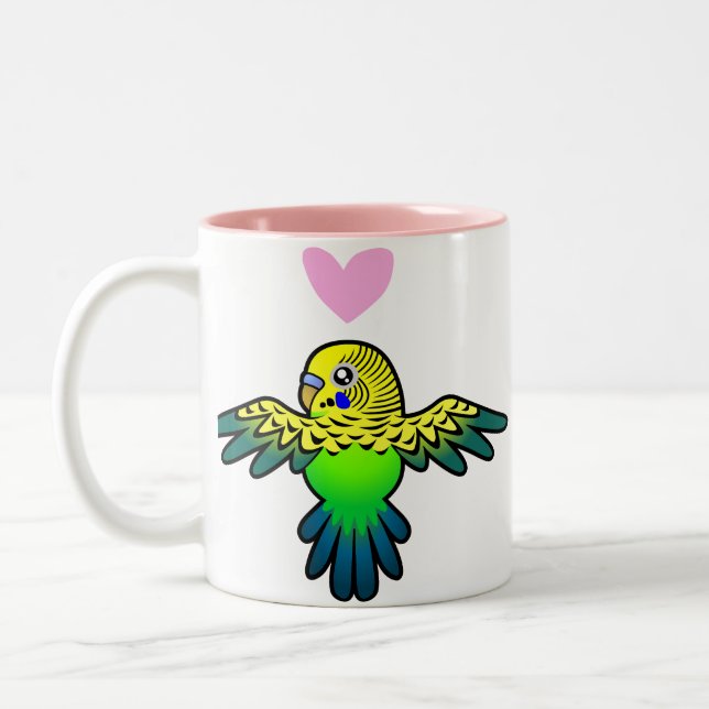 Budgie Liebe Zweifarbige Tasse (Links)