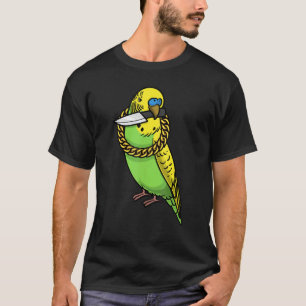 Budgie-Papagei-Bird mit Knife T-Shirt