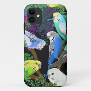 Budgie Papageien in Farne iPhone Fall Case-Mate iPhone Hülle