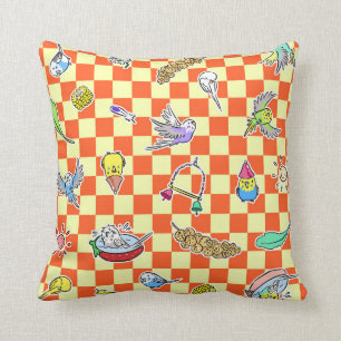 Budgie Papageienmuster Kissen