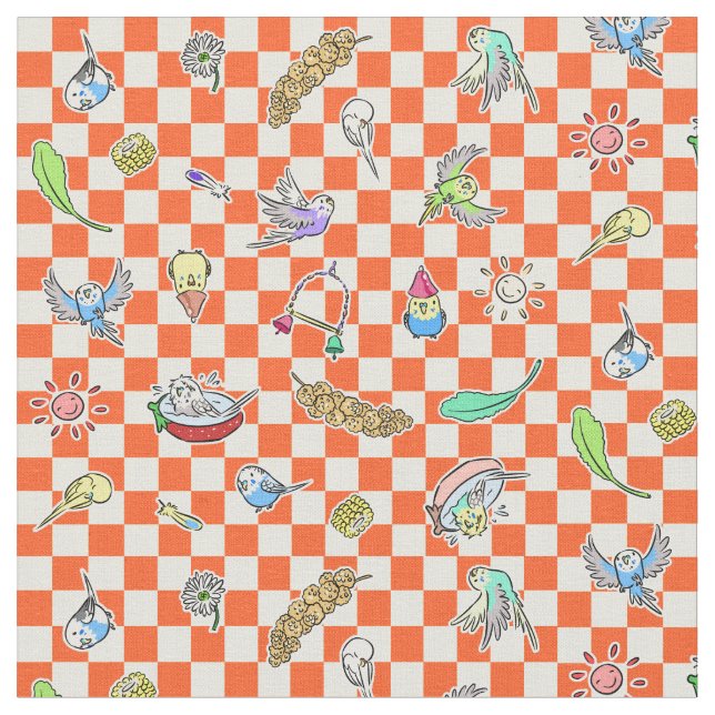 Budgie Papageienmuster Stoff (Nahaufnahme)